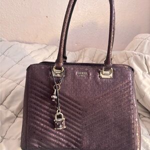 Guess Metallic Purple Satchel
